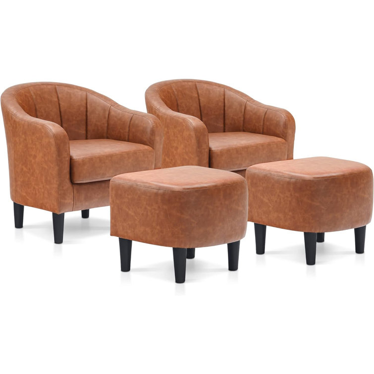 Small club sales chair with ottoman